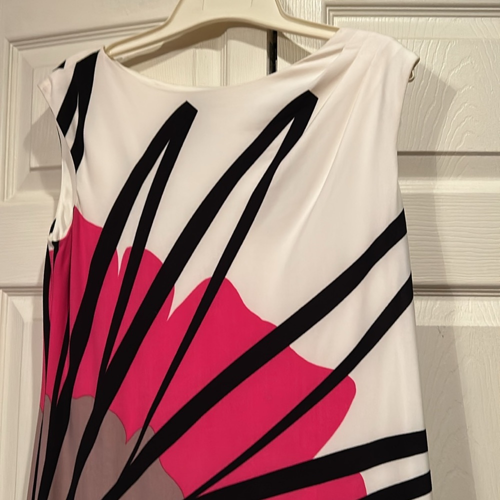New Directions sz 6 Floral Sleeveless Dress in With w/Pink and Black - Picture 2 of 6
